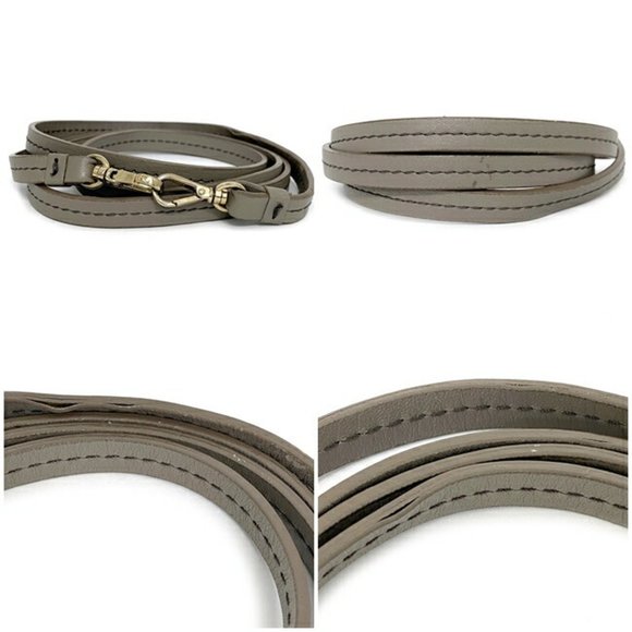 Furla Drawstring Shoulder Bag Gray Beige Leather FURLA 2way Pouch Clutch Grei... - Picture 10 of 10